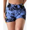 imageYEOREO Professional Women Workout Shorts 36quot Scrunch Shorts Seamless High Waisted Contour Gym Yoga Biker ShortsDark Blue Tie Dye