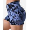 imageYEOREO Professional Women Workout Shorts 36quot Scrunch Shorts Seamless High Waisted Contour Gym Yoga Biker ShortsDark Blue Tie Dye