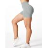 imageYEOREO Professional Women Workout Shorts 36quot Scrunch Shorts Seamless High Waisted Contour Gym Yoga Biker ShortsLight Grey