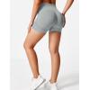 imageYEOREO Professional Women Workout Shorts 36quot Scrunch Shorts Seamless High Waisted Contour Gym Yoga Biker ShortsLight Grey