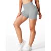 imageYEOREO Professional Women Workout Shorts 36quot Scrunch Shorts Seamless High Waisted Contour Gym Yoga Biker ShortsLight Grey