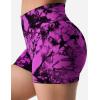 imageYEOREO Professional Women Workout Shorts 36quot Scrunch Shorts Seamless High Waisted Contour Gym Yoga Biker ShortsPurple Pink Tie Dye