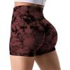 imageYEOREO Professional Women Workout Shorts 36quot Scrunch Shorts Seamless High Waisted Contour Gym Yoga Biker ShortsRed Brown Tie Dye