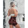 imageYEOREO Professional Women Workout Shorts 36quot Scrunch Shorts Seamless High Waisted Contour Gym Yoga Biker ShortsRed Brown Tie Dye