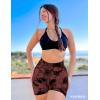 imageYEOREO Professional Women Workout Shorts 36quot Scrunch Shorts Seamless High Waisted Contour Gym Yoga Biker ShortsRed Brown Tie Dye