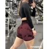 imageYEOREO Professional Women Workout Shorts 36quot Scrunch Shorts Seamless High Waisted Contour Gym Yoga Biker ShortsRed Brown Tie Dye