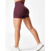 imageYEOREO Professional Women Workout Shorts 36quot Scrunch Shorts Seamless High Waisted Contour Gym Yoga Biker ShortsSmoky Red