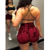 imageYEOREO Professional Women Workout Shorts 36quot Scrunch Shorts Seamless High Waisted Contour Gym Yoga Biker ShortsTie Dye Red