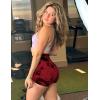 imageYEOREO Professional Women Workout Shorts 36quot Scrunch Shorts Seamless High Waisted Contour Gym Yoga Biker ShortsTie Dye Red