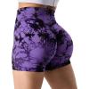 imageYEOREO Professional Women Workout Shorts 36quot Scrunch Shorts Seamless High Waisted Contour Gym Yoga Biker ShortsViolet Tie Dye