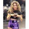 imageYEOREO Professional Women Workout Shorts 36quot Scrunch Shorts Seamless High Waisted Contour Gym Yoga Biker ShortsViolet Tie Dye
