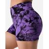 imageYEOREO Professional Women Workout Shorts 36quot Scrunch Shorts Seamless High Waisted Contour Gym Yoga Biker ShortsViolet Tie Dye
