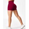 imageYEOREO Professional Women Workout Shorts 36quot Scrunch Shorts Seamless High Waisted Contour Gym Yoga Biker ShortsWine Red