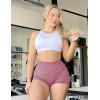 imageYEOREO Professional Women Workout Shorts 36quot Scrunch Shorts Seamless High Waisted Contour Gym Yoga Biker ShortsWine Red Rose