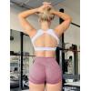 imageYEOREO Professional Women Workout Shorts 36quot Scrunch Shorts Seamless High Waisted Contour Gym Yoga Biker ShortsWine Red Rose