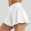 imageYEOREO Women Flowy Athletic Shorts 36quot Workout Tennis Skorts Golf Skirts with Pocket for Running GymWhite