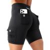 imageYEOREO CoreFlex Women Workout Biker Shorts with Cargo Pockets Hidden Scrunch High Waisted 8quot Inseam Gym ShortsBlack