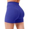imageYEOREO Gym Workout Shorts for Women High Waisted Tummy Control Hidden Scrunch 45quot Booty Shorts Julissa Cross Waist YogaKlein Blue