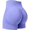 imageYEOREO Professional Women Workout Shorts 36quot Scrunch Shorts Seamless High Waisted Contour Gym Yoga Biker ShortsSolid Purple