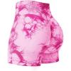 imageYEOREO Professional Women Workout Shorts 36quot Scrunch Shorts Seamless High Waisted Contour Gym Yoga Biker ShortsTie Dye Pink