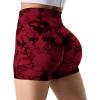 imageYEOREO Professional Women Workout Shorts 36quot Scrunch Shorts Seamless High Waisted Contour Gym Yoga Biker ShortsTie Dye Red