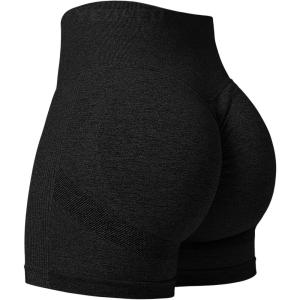 imageYEOREO Professional Women Workout Shorts 36quot Scrunch Shorts Seamless High Waisted Contour Gym Yoga Biker ShortsBlack Night