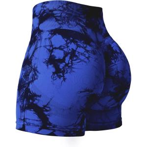 imageYEOREO Professional Women Workout Shorts 36quot Scrunch Shorts Seamless High Waisted Contour Gym Yoga Biker ShortsClassic Blue