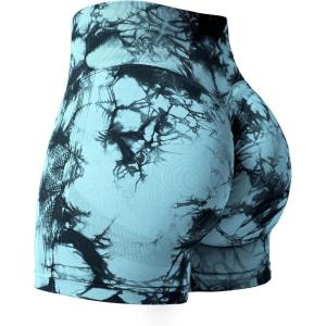 imageYEOREO Professional Women Workout Shorts 36quot Scrunch Shorts Seamless High Waisted Contour Gym Yoga Biker ShortsIce Blue