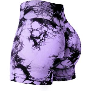 imageYEOREO Professional Women Workout Shorts 36quot Scrunch Shorts Seamless High Waisted Contour Gym Yoga Biker ShortsLight Purple