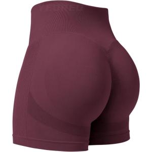 imageYEOREO Professional Women Workout Shorts 36quot Scrunch Shorts Seamless High Waisted Contour Gym Yoga Biker ShortsSmoky Red
