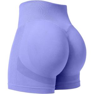 imageYEOREO Professional Women Workout Shorts 36quot Scrunch Shorts Seamless High Waisted Contour Gym Yoga Biker ShortsSolid Purple