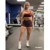 imageYEOREO Women High Waist Workout Yoga Gym Smile Contour Seamless Cycling ShortsBerry Marl