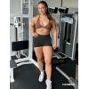 imageYEOREO Women High Waist Workout Yoga Gym Smile Contour Seamless Cycling ShortsBlack Marl