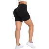 imageYEOREO Women High Waist Workout Yoga Gym Smile Contour Seamless Cycling ShortsBlack Solid