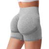 imageYEOREO Women High Waist Workout Yoga Gym Smile Contour Seamless Cycling ShortsBright Grey Marl