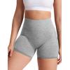 imageYEOREO Women High Waist Workout Yoga Gym Smile Contour Seamless Cycling ShortsBright Grey Marl