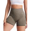 imageYEOREO Women High Waist Workout Yoga Gym Smile Contour Seamless Cycling ShortsBrown Marl