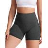 imageYEOREO Women High Waist Workout Yoga Gym Smile Contour Seamless Cycling ShortsCarbon Black Marl