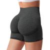 imageYEOREO Women High Waist Workout Yoga Gym Smile Contour Seamless Cycling ShortsCarbon Black Marl