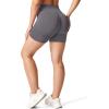 imageYEOREO Women High Waist Workout Yoga Gym Smile Contour Seamless Cycling ShortsDark Grey