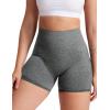 imageYEOREO Women High Waist Workout Yoga Gym Smile Contour Seamless Cycling ShortsDark Grey Marl