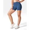 imageYEOREO Women High Waist Workout Yoga Gym Smile Contour Seamless Cycling ShortsDenim Blue Solid