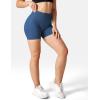 imageYEOREO Women High Waist Workout Yoga Gym Smile Contour Seamless Cycling ShortsDenim Blue Solid
