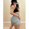 imageYEOREO Women High Waist Workout Yoga Gym Smile Contour Seamless Cycling ShortsGrey