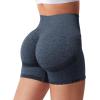 imageYEOREO Women High Waist Workout Yoga Gym Smile Contour Seamless Cycling ShortsNavy Marl