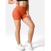 imageYEOREO Women High Waist Workout Yoga Gym Smile Contour Seamless Cycling ShortsOrange Solid
