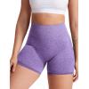 imageYEOREO Women High Waist Workout Yoga Gym Smile Contour Seamless Cycling ShortsPurple Marl