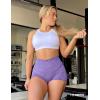 imageYEOREO Women High Waist Workout Yoga Gym Smile Contour Seamless Cycling ShortsPurple Marl