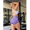 imageYEOREO Women High Waist Workout Yoga Gym Smile Contour Seamless Cycling ShortsPurple Marl