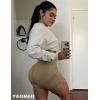 imageYEOREO Women High Waist Workout Yoga Gym Smile Contour Seamless Cycling ShortsScrunch Caramel Solid
